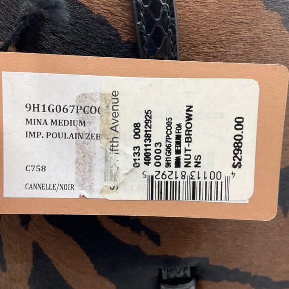 ALAIA CANELLE / NOIR NUT BROWN MINA MEDIUM POLAIN ZEBRA AND ELAPHE CALF HAIR AND - Picture 5 of 16